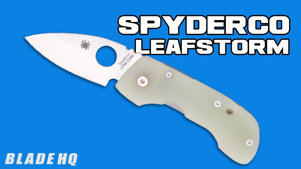 Spyderco Leafstorm Frame Lock Knife Titanium/Natural G-10 (2.44" Satin) C128GP