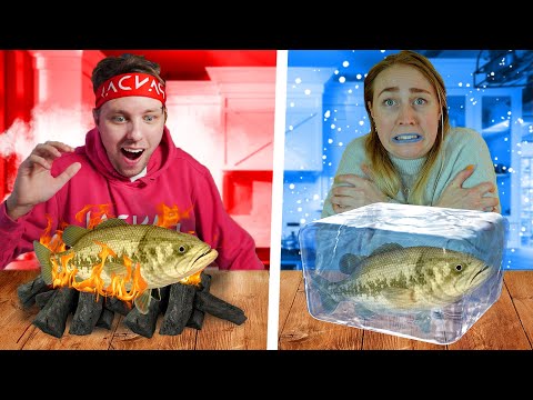 #TEAMTOMU - VARM vs KALL MAT *ÄTER SPRÄNGD FISK*