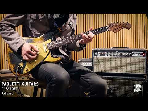 Paoletti Alfa Loft P-90/SS Maple Neck “Stratospheric” S-Style – Gold-Black image 11