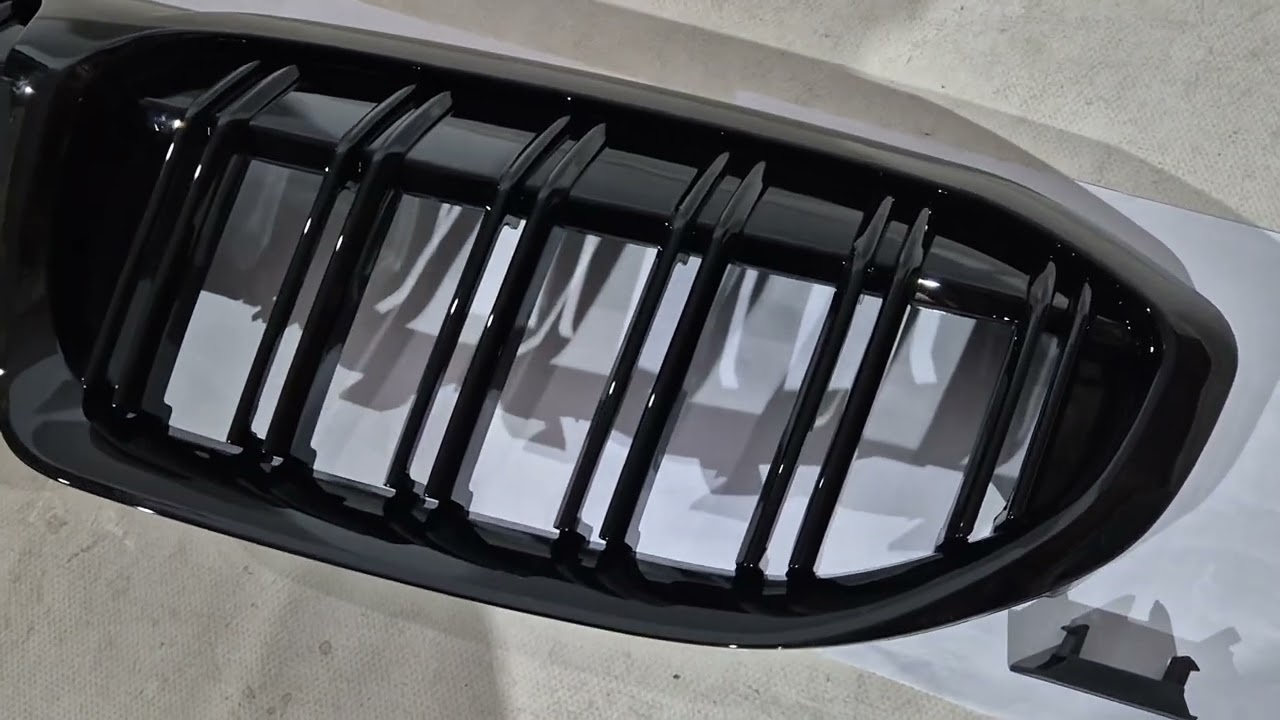 BMW 3 серия G20/G21 2018- гг. Решетки M-Look V2 (2018-2022, Черный Глянец) Video 2