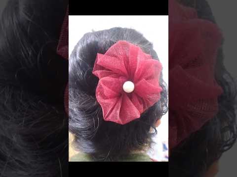 DIy Net Flower..#diy#shortsviral  #flower#hairaccessories
