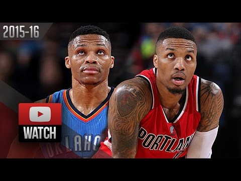 Damian Lillard vs Russell Westbrook PG DUEL Highlights (2016.01.10) Blazers vs Thunder - AMAZING!
