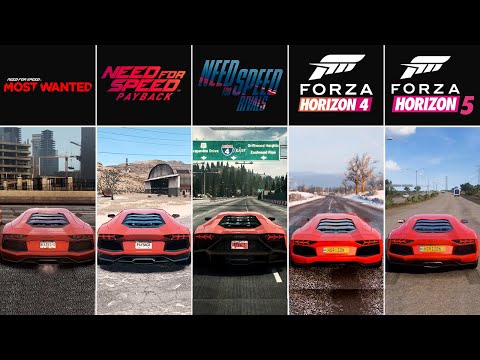 NFS MostWanted vs Forza 5 vs NFS Rivals vs Forza 4 vs NFS Payback | Lambo AVENTADOR Comparison (HD)
