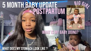 5 month baby update + postpartum (what does my stomach look like, c-section update, etc)