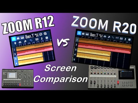 ZOOM R12 and R20 screen comparison