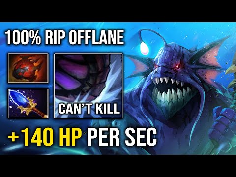 WTF +140 HP Per Sec 1v5 Heart Scepter Slardar Insane Tanker Deleted Offlane Dota 2