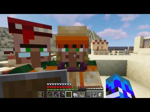 Minecraft Hardcore Survival Part 54 mining, contact with villagers,