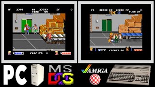 PC MS-DOS vs A500 : DOUBLE DRAGON (Side by side comparison)