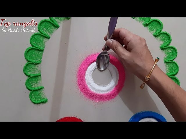 Beautiful shading flower rangoli design by aarti shirsat - video 2