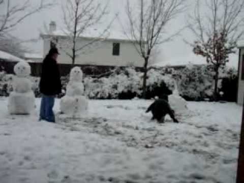 Camden and John Snowball Fight