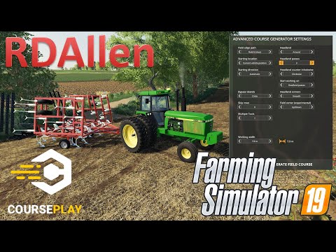 Courseplay Fieldwork Mode Cultivator on a Field with Islands