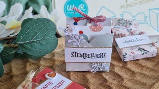 10. Ideen #envelopepunchboard, Box für quadratischische Minischokotäfelchen, 15x30 Block #action