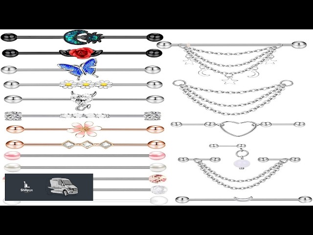 Vídeo relacionado con Rajnard Piercing Industrial Acero quirúrgico 8 Piezas 14G Clave Barra Recta Industrial Barbell Piercing de Oreja cartílago Mujer Hombre 38mm
