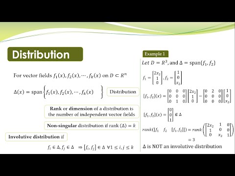 NCS - 24c - Distribution, rank of a distribution, involutive distribution