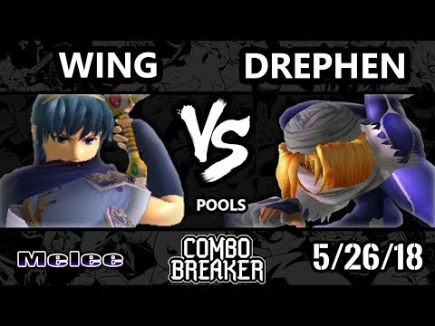 Combo Breaker 2018 Smash Melee - Wing (Marth) Vs. Drephen (Sheik) - SSBM Pools