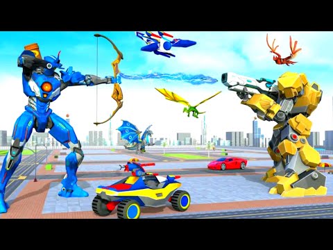 limo car dino robot car game