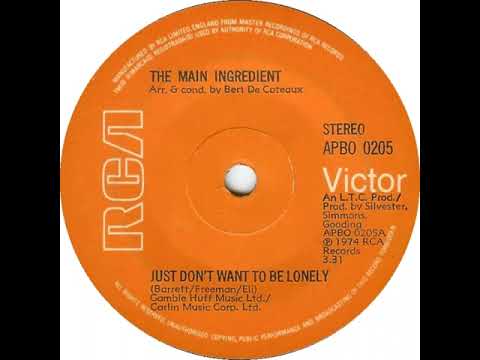 UK New Entry 1974 (140) Main Ingredient - Just Don't Want To Be Lonely