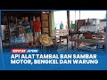 Kebakaran Api Alat Tambal Ban Sambar Motor Bengkel Dan Warung Makan Di Kudus