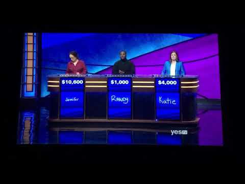 Jeopardy, Jennifer Quail Day 3 - 1st Daily Double found near the end of the round 😜 (12/6/19)