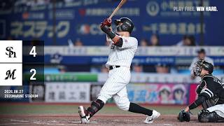 8月27日(木) vs福岡ソフトバンクホークス ゲームハイライト