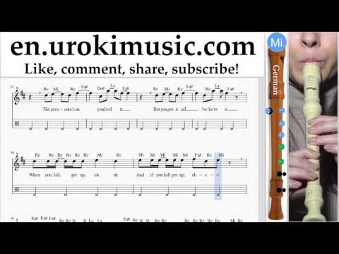 Recorder lessons (G.) Shakira - Waka Waka Part#2 um-352