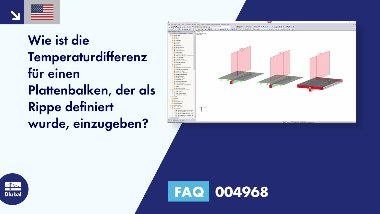 [EN] FAQ 004968 | Wie ist die Temperaturdifferenz für einen Plattenbalken, der als Rippe definier...