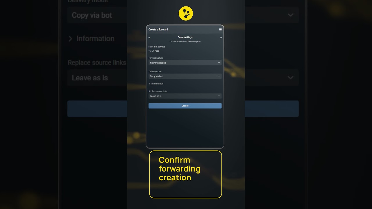 How to automatically forward and copy messages to Telegram using Junction Bot