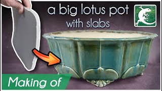 Making of a big lotus bonsai pot in clay 💮 | ceramics without wheel