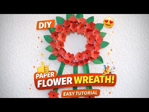 How to make a Beautiful Flower wreath easy tutorial 🥰👍