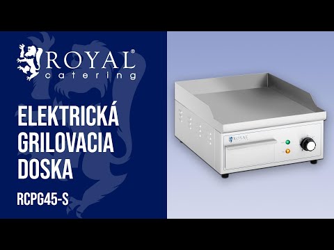 Video - Elektrická grilovacia platňa - 350 x 380 mm - Royal Catering - hladká - 2000 W