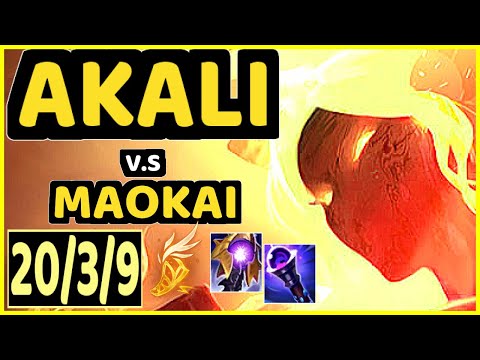 BROKEN BLADE (AKALI) vs MAOKAI - 20/3/9 KDA TOP GAMEPLAY - EUW Ranked MASTER