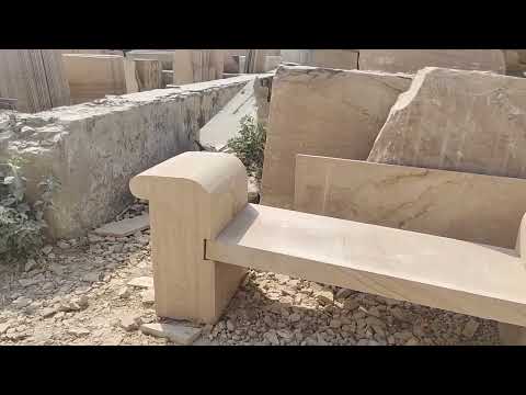 Sandstone garden bench