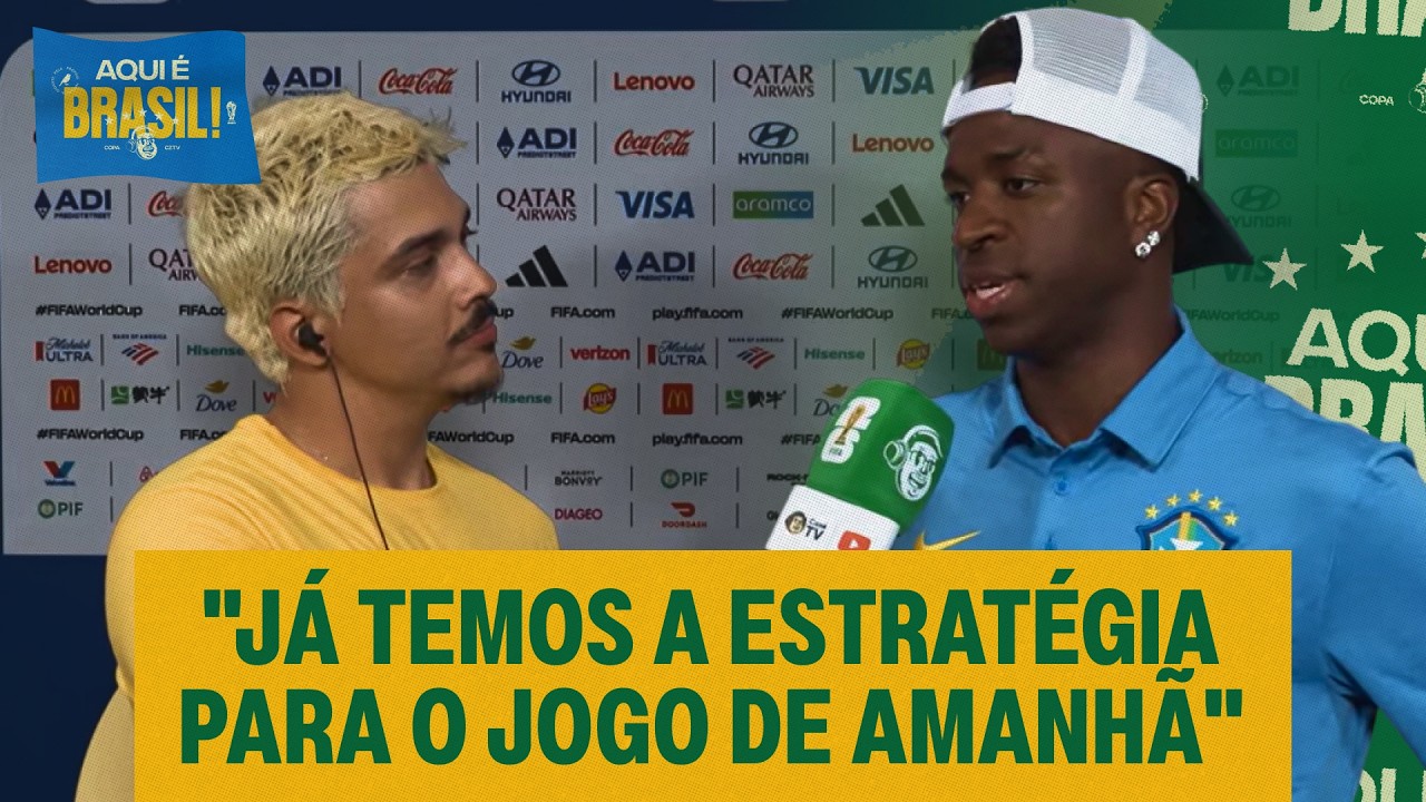 VINI JR FALA COM CHICO MOEDAS SOBRE QUAL SERÁ A ESTRATÉGIA DO BRASIL CONTRA O MARROCOS