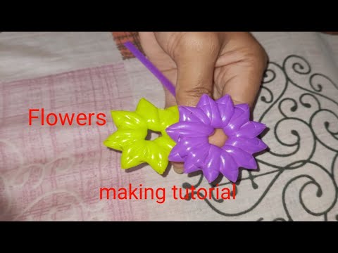 How to make plastic wire Flowers bag #plasticbag