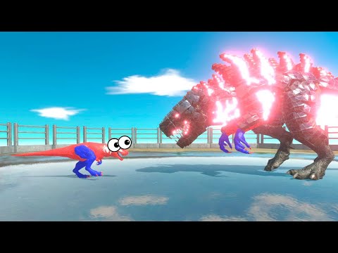 SPIDER MAN VS GIANT GODZILLA T REX DEATH RUN - Animal Revolt Battle Simulator