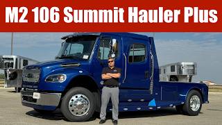 A preview image of the linked video showcasing 2025 Freightliner M2 106 Plus Summit Hauler