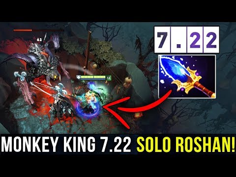 HOW TO SOLO ROSHAN WITH MONKEY KING NEW SCEPTER WITHOUT LOSING 1 HP! Bug or Feature? 7.22 Patch Dota