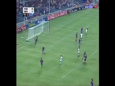 PRIMEIRO GOL DO RONALDINHO GAÚCHO NO BARCELONA!