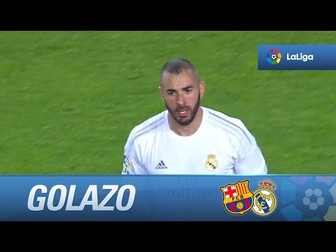 Golazo de media chilena de Benzema (1-1) en el FC Barcelona - Real Madrid