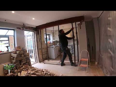 How to install a steel beam on your own, knock down a wall, using acrows to support the wall.