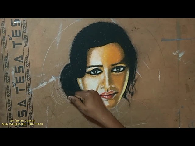 Portrait rangoli design of a woman