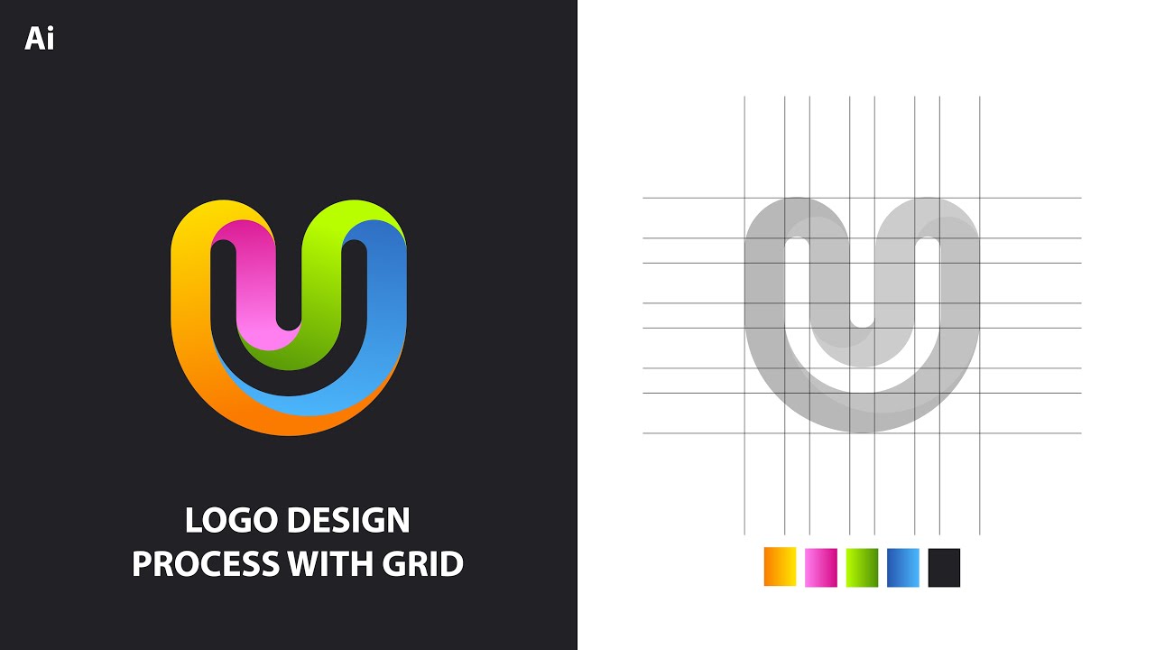 How To Design Any Logo Using The Grid Method | Adobe Illustrator Tutorials