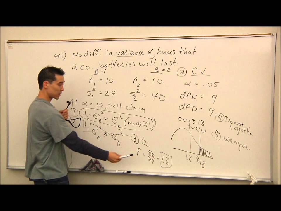 Lecture #35 2 Sample F-test for Variance/Std Dev.