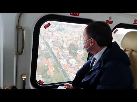 Sorvolo della città di Crotone dall'elicottero della Protezione Civile