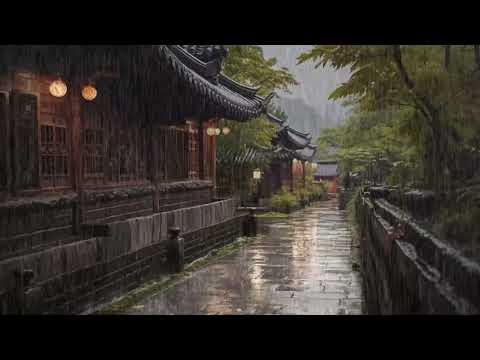 Silný dážď na streche Hanoku 🌧️ – Najlepší zvuk dažďa na spánok, biely šum