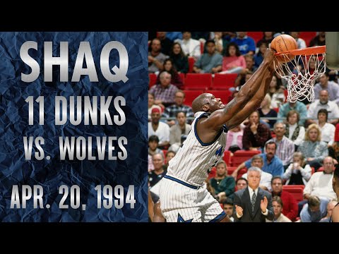 Shaq Dunkfest - 11 Dunks vs. Timberwolves (1994)