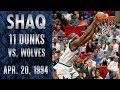 Shaq Dunkfest 11 Dunks Vs Timberwolves 1994