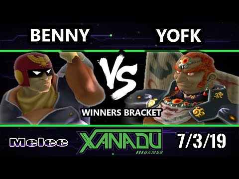 S@X 309 SSBM - Benny (Captain Falcon) Vs. YOFK (Ganondorf) - Smash Melee Winners Round 1