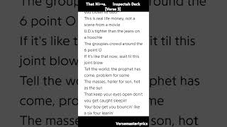 That Ni××a Inspectah Deck [Verse 3] #hiphop #rap #lyrics #verse #inspectahdeck