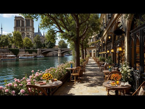 Paris Outdoor Café by Notre-Dame | Soft Bossa Nova & Relaxing Jazz Music for Study & Focus